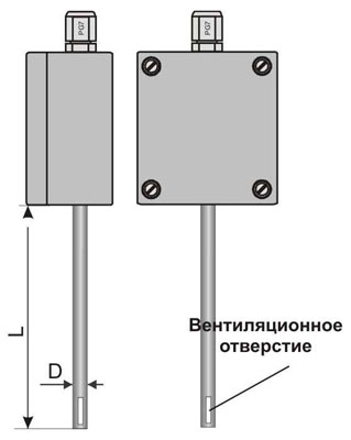 Габаритные и установочные размеры Термопреобразователя ТСМ-303