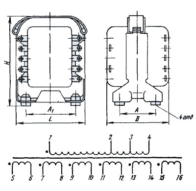 Схема Трансформатора ТА 142-220-400
